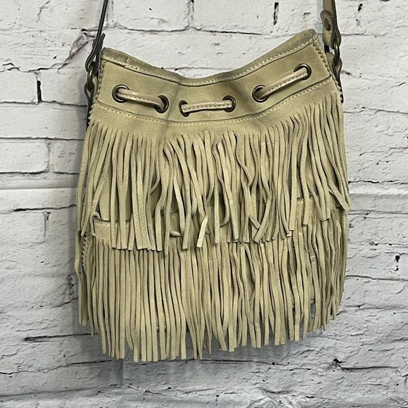 Patricia Nash Crossbody Purse Tan Suede Leather Fringe Bag - Picture 16 of 16